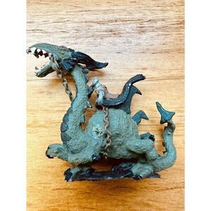 Green Adult Dragon Miniature Fantasy AD&D 1970's1980's Hand Painted Needs Repair